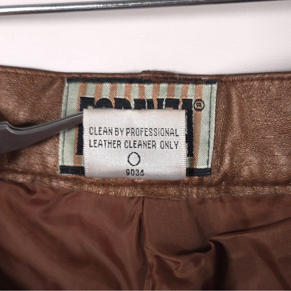 FORENZA 100% LEATHER Soft High Waist Bronze Lined Pants VTG‎ 1-9336-7 Size 8 - Picture 10 of 10
